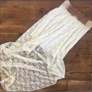 Anthropologie shabby chic, boho lace skirt